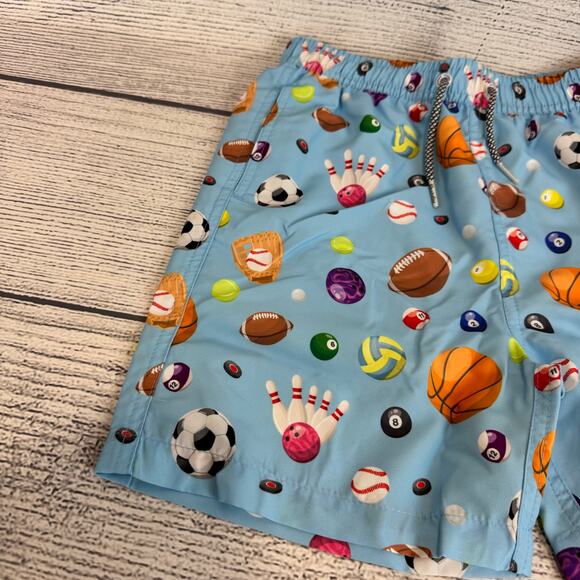 Boardies Boy's Blue Sport Theme Printed Swim Trunks Size 9/10 - Picture 3 of 8